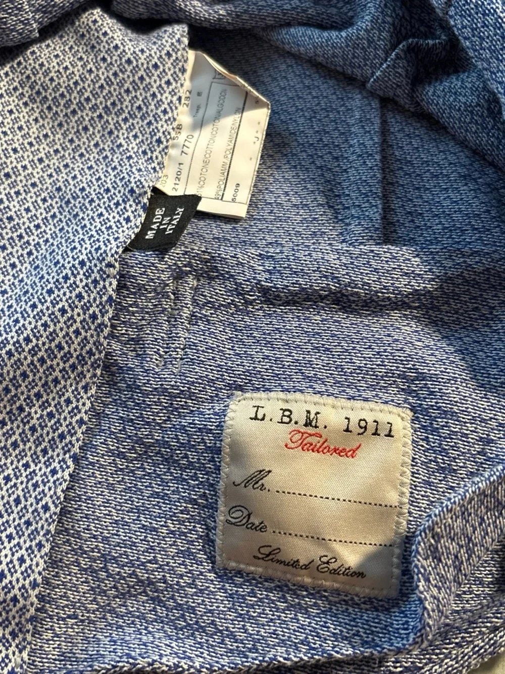 Authentic L.B.M 1911 Men's Blue Patterned Dress Vest
